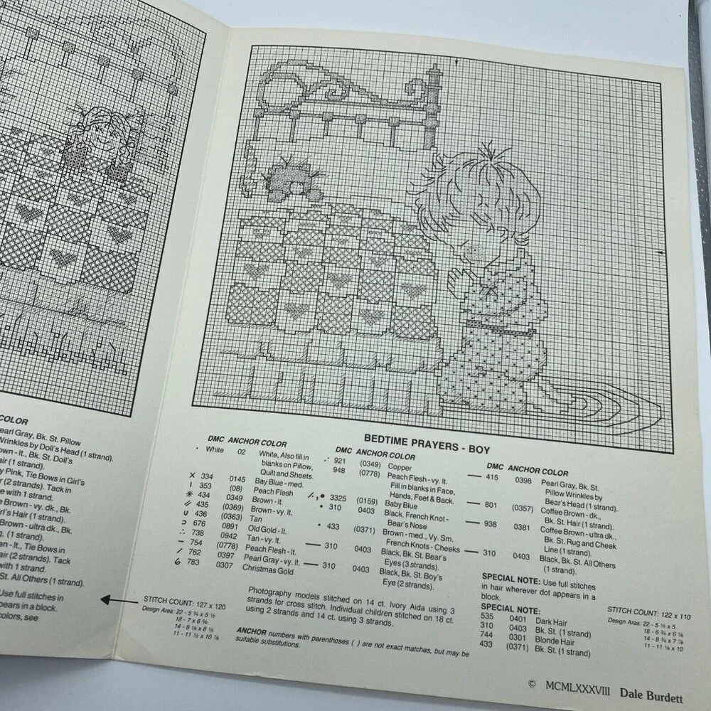 Praying Children By Dale Burdett Leaflet 2 Cross-stitch Pattern Preowned L-2